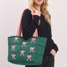Load image into Gallery viewer, The Bows & Blush Quilted Tote