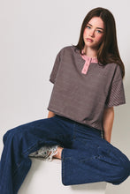 Load image into Gallery viewer, The Millie Contrast Henley Tee