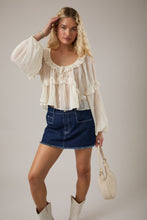 Load image into Gallery viewer, The Juliette Ruffle Blouse (Ivory)
