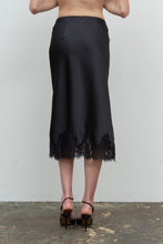 Load image into Gallery viewer, Elodie Satin Lace Midi Skirt
