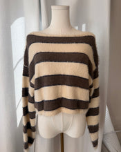 Load image into Gallery viewer, Mocha Cloud Striped Sweater