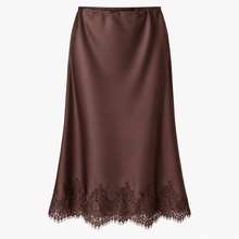 Load image into Gallery viewer, Elodie Satin Lace Midi Skirt