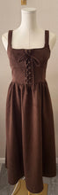 Load image into Gallery viewer, Espresso Lace-Up Midi Dress
