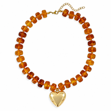 Load image into Gallery viewer, Honey Heart Beaded Necklace