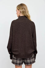 Load image into Gallery viewer, Center Seam Mock Neck Relaxed Pullover Sweater, Cocoa