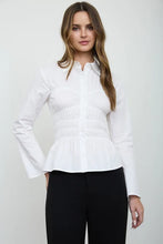 Load image into Gallery viewer, The Emeline Shirred Button Down