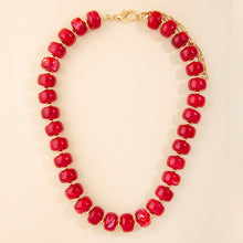 Load image into Gallery viewer, The Poppy Marbled Bead Necklace