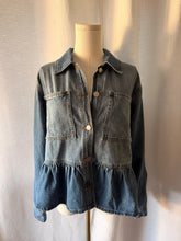 Load image into Gallery viewer, The Adeline Peplum Denim Jacket
