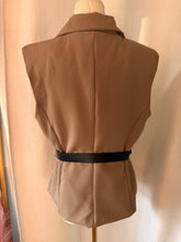 Load image into Gallery viewer, The Sofia Sleeveless Blazer-Taupe
