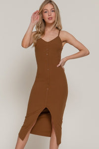 The Button-Down Midi Dress (Camel)