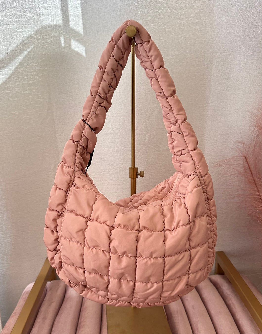 Shoulder Quilted Bag (Pink)