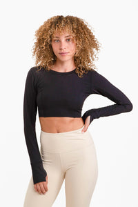 Cropped Long Sleeve With Tie Back