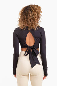 Cropped Long Sleeve With Tie Back