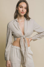 Load image into Gallery viewer, The Linen Crop Top (Khaki)
