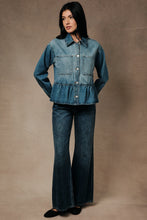 Load image into Gallery viewer, The Adeline Peplum Denim Jacket
