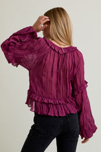 Load image into Gallery viewer, The Juliette Ruffle Blouse (Berry Wine)
