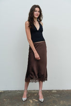 Load image into Gallery viewer, Elodie Satin Lace Midi Skirt
