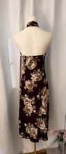 Load image into Gallery viewer, Mocha Bloom Halter Midi Dress
