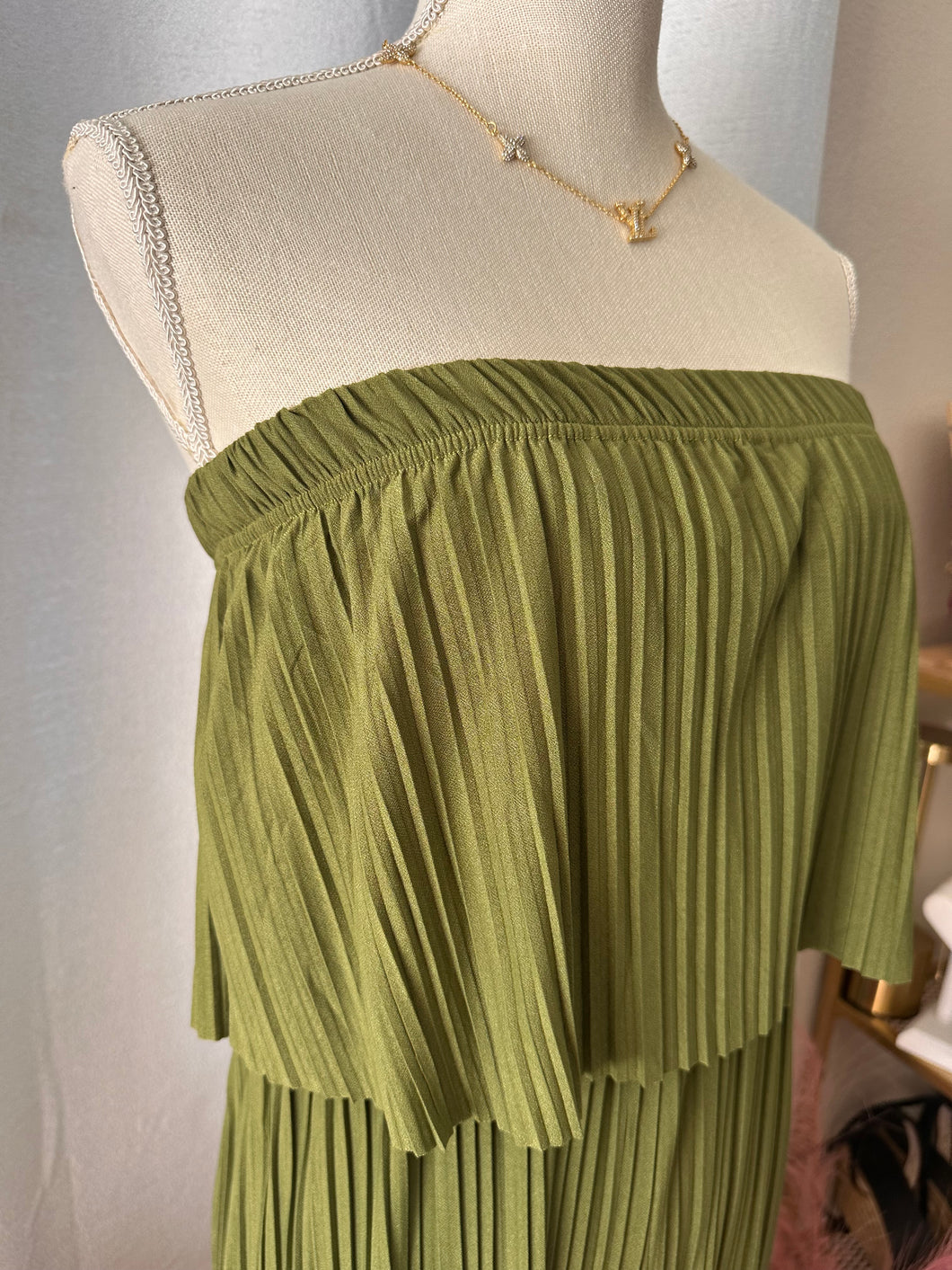 So Pleated Jumpsuit (Olive)