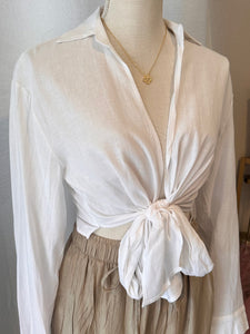 The Linen Crop Top (White)