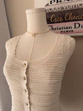Load image into Gallery viewer, Cream Ruffle Knit Tank
