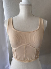 Load image into Gallery viewer, Ribbed Corset Crop Top
