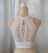 Load image into Gallery viewer, Laser Cut Seamless Sports Bra (White)
