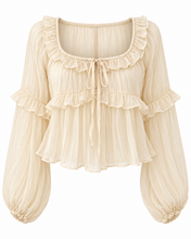 Load image into Gallery viewer, The Juliette Ruffle Blouse (Ivory)
