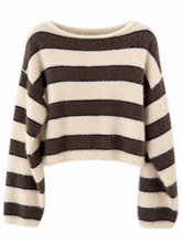 Load image into Gallery viewer, Mocha Cloud Striped Sweater

