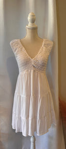 Smocked White Tiered Dress