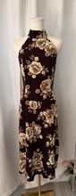Load image into Gallery viewer, Mocha Bloom Halter Midi Dress
