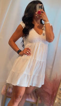 Load image into Gallery viewer, Smocked White Tiered Dress
