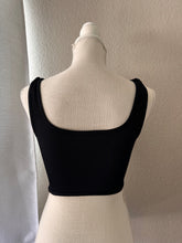 Load image into Gallery viewer, Ribbed Corset Crop Top (Black)
