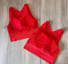 Load image into Gallery viewer, Laser Cut Seamless Sports Bra (Hibiscus)
