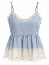 Load image into Gallery viewer, Sweet Whispers Lace Cami-Light Blue
