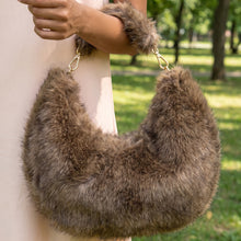 Load image into Gallery viewer, The Vienna Faux Fur Crescent Bag
