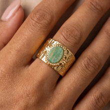 Load image into Gallery viewer, The Flora Textured Stone Ring
