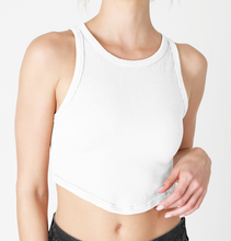 Load image into Gallery viewer, Crew Neck Crop Top (White)
