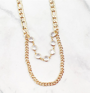 Chain Circle Crystal Necklace