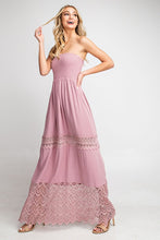 Load image into Gallery viewer, Smocked Lace Maxi Dress (Mauve)
