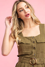 Load image into Gallery viewer, Belted Button Front Romper

