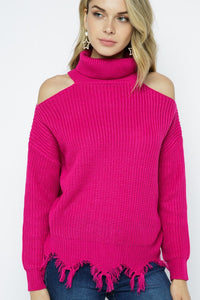 Pink Turtle Neck Knit Top