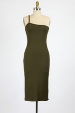 Load image into Gallery viewer, One-Shoulder Midi (Olive)
