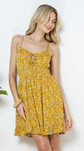 Load image into Gallery viewer, Floral Mini Ruffle Dress (Mustard)
